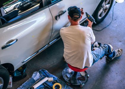 Assembly worker in engineering production